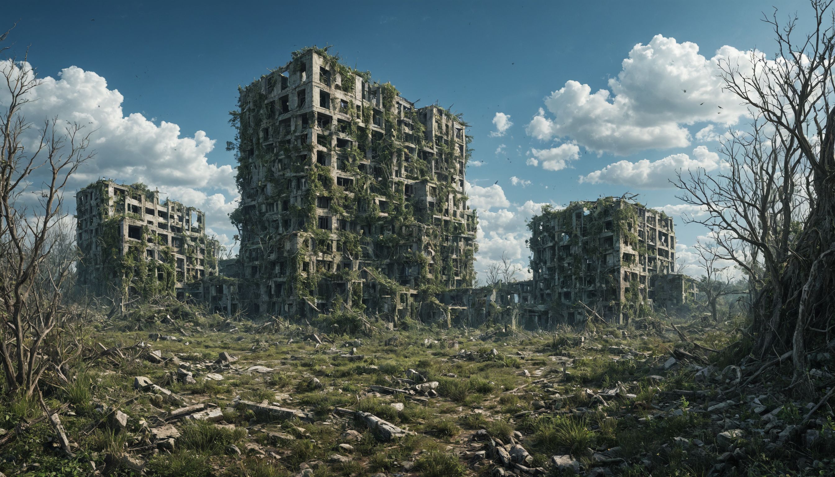 Crumbling multi storey building